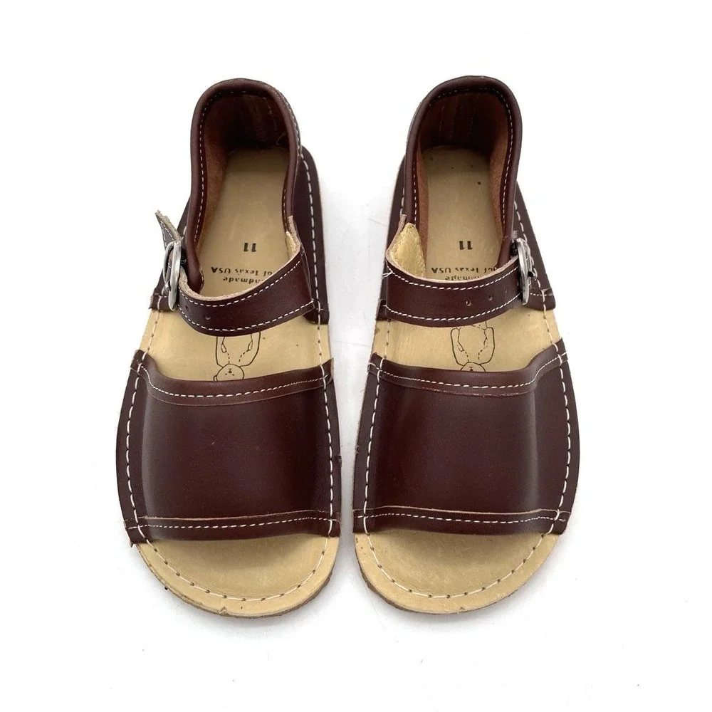 Bear Feet Ancho Brown Leather Handmade Kid's Sandals Size 11 DS